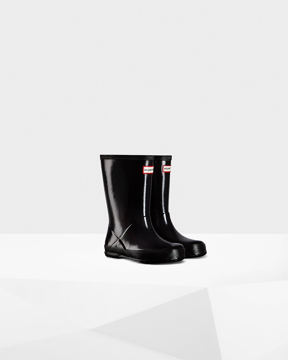 Kids Rain Boots - Hunter Original First Classic Gloss (63BPVFKIA) - Black